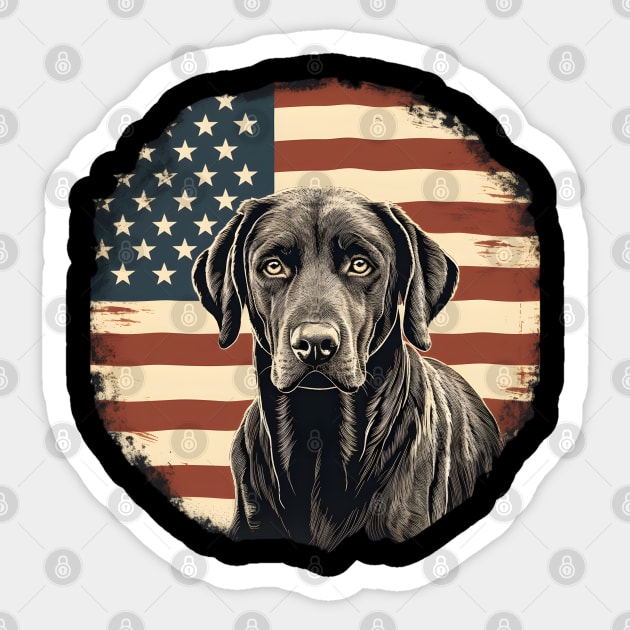 Chesapeake Bay Retriever 4th of July Sticker by NatashaCuteShop